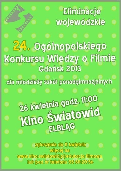 Konkurs Wiedzy o Filmie - ostatnia szansa na zgłoszenia