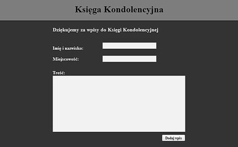 Księga kondolencyjna w Sali Staromiejskiej