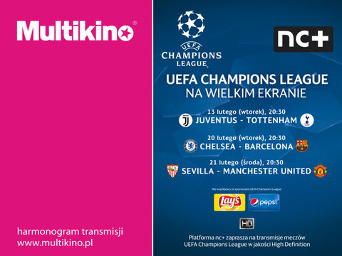 Liga Mistrzów UEFA na wielkim ekranie w Multikinie