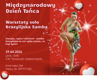 Międzynarodowy Dzień Tańca w Elblągu - świętujemy w rytmie cha-chy i samby