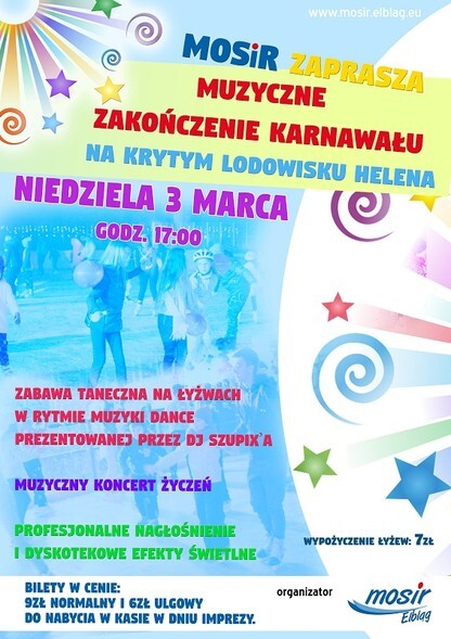 Muzyczne zakończenie karnawału na lodowisku