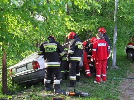 Na Kościuszki opel uderzył w drzewo