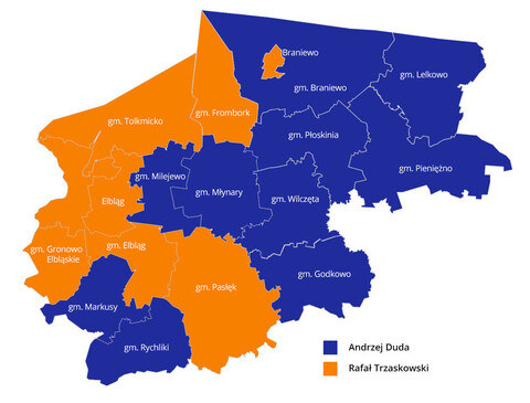 Region: Gdzie wygrał Trzaskowski, a gdzie Duda