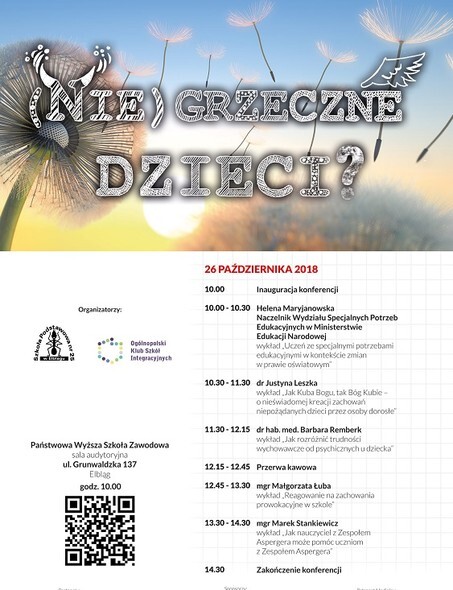 (Nie)grzeczne dzieci? - konferencja dla rodziców, terapeutów i nauczycieli