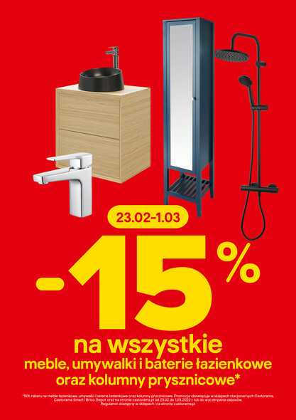 Skorzystaj z 15% rabatu na łazienkę w Castoramie