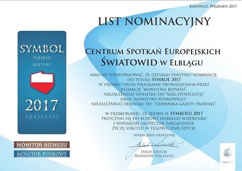 Nominacja do tytułu Symbol Polskiej Kultury 2017