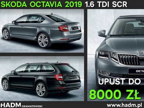 Nowa Skoda Octavia 1.6 TDI z upustem do 8 tys. zł już w sprzedaży w salonie HADM Gramatowski
