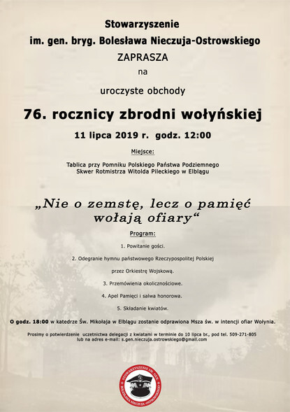 Obchody 76. rocznica zbrodni wołyńskiej