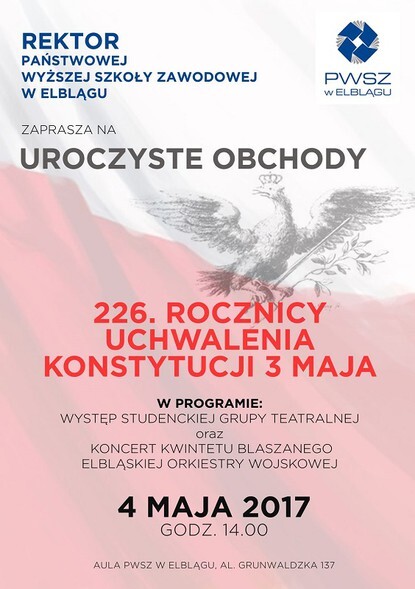 Obchody rocznicy uchwalenia Konstytucji 3 Maja w PWSZ