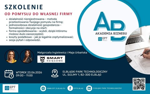 Od pomysłu do własnej firmy - szkolenie dla przedsiębiorców w EPT