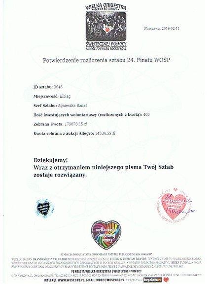 WOŚP w Elblągu pobiła rekord