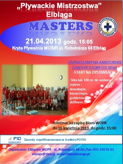 Pływackie Mistrzostwa Elbląga Masters 2013