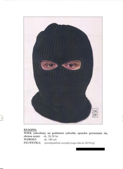 Policja podaje rysopis sprawcy napadu na kantor w Gronowie