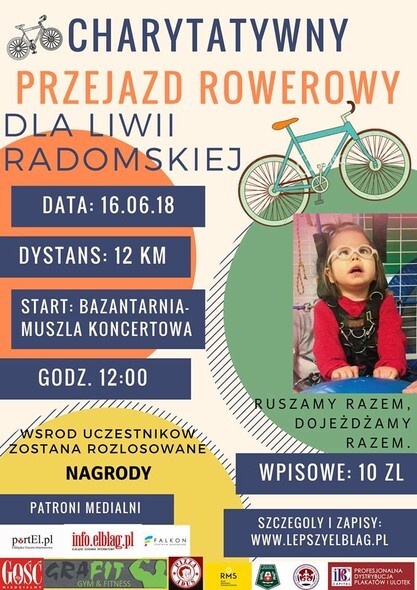 Pomóż małej Liwii. Weź udział w przejeździe rowerowym