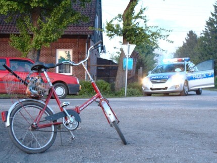 Potrącenie nietrzeźwego rowerzysty