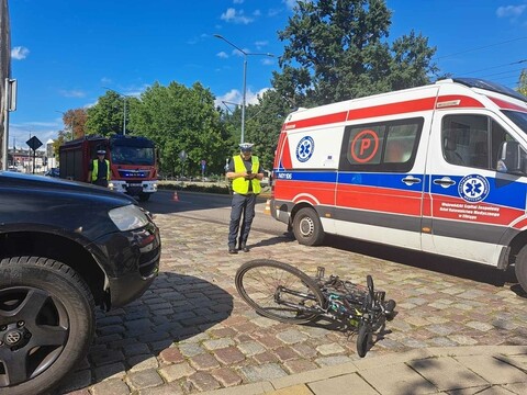 Potrącenie rowerzystki