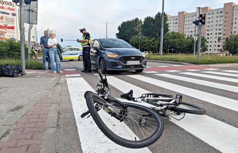 Potrącenie rowerzystki