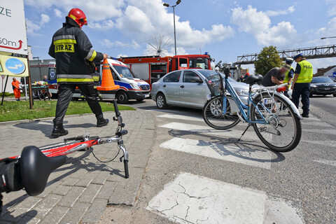 Potrącenie rowerzystki na al. Grunwaldzkiej