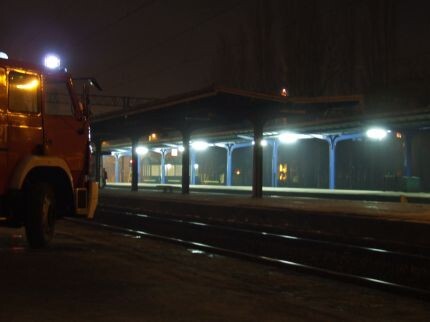 Pożar na dworcu