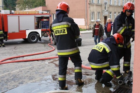 Pożar piwnic przy Kościuszki