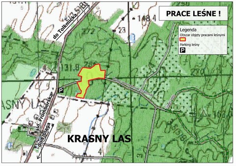 Prace leśne na odcinku Krasny Las-Jagodnik
