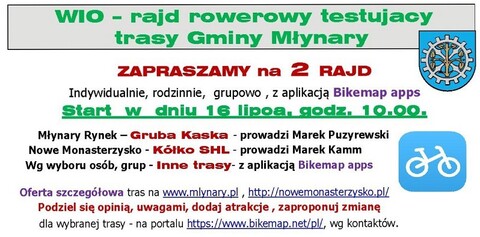 Rajdy rowerowe na terenie gminy Młynary