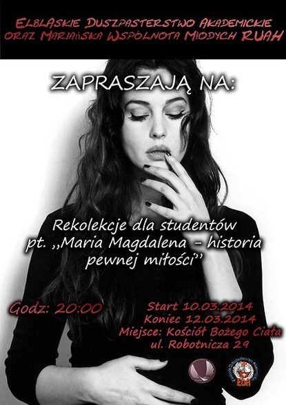 Rekolekcję dla studentów Maria Magdalena - historia pewnej miłości
