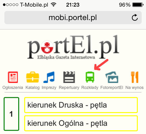 Rozkład jazdy na smartfony
