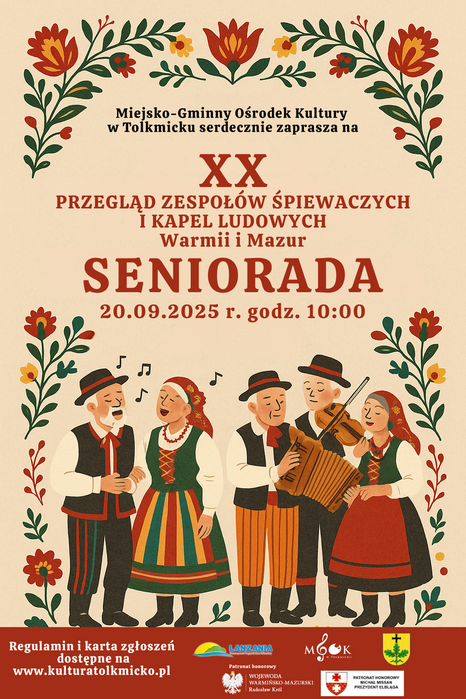 Seniorada 2025 w Tolkmicku - jubileuszowa edycja i wyjątkowy koncert Andrzeja Rybińskiego