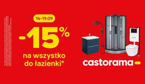Skorzystaj: -15% na wszystko do łazienki do 19.09 w Castoramie