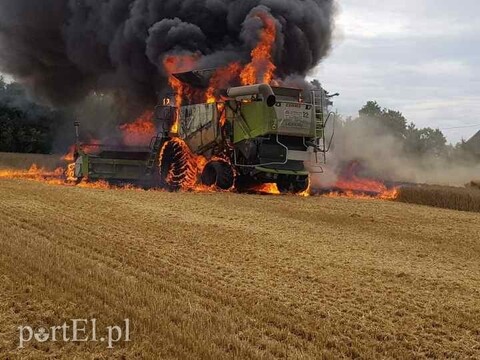 Spłonął kombajn