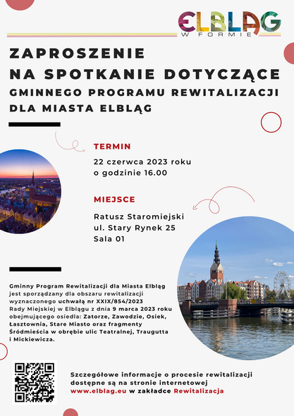 O rewitalizacji Elbląga. Przyjdź na spotkanie