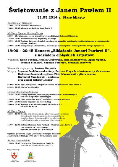Świętowanie z Janem Pawłem II w sobotę