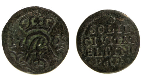 Szeląg elbląski Augusta III Sasa (Historia jednego przedmiotu cz. 145) 