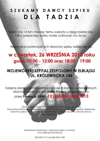 Szukamy genetycznego bliźniaka. Dla Tadzika
