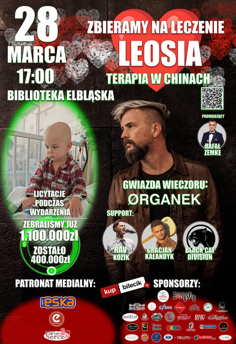 Koncert Charytatywny: Tomasz Organek, RAV KOZIK, Gracjan Kalandyk gramy dla Leosia - Elbląg! Wydarzenie poprowadzi Rafał Zemke