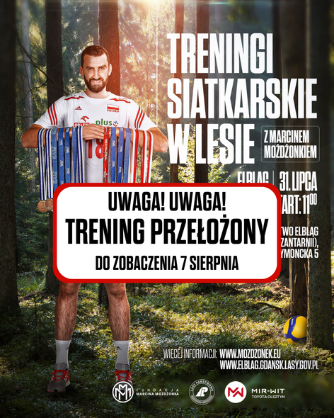 Trening z Marcinem Możdżonkiem przełożony