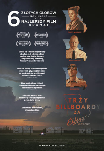 „Trzy billboardy za Ebbing, Missouri” w Multikinie