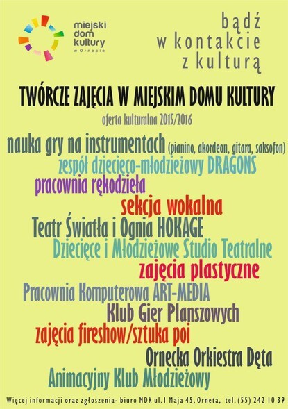 Twórcze zajęcia w orneckim MDK