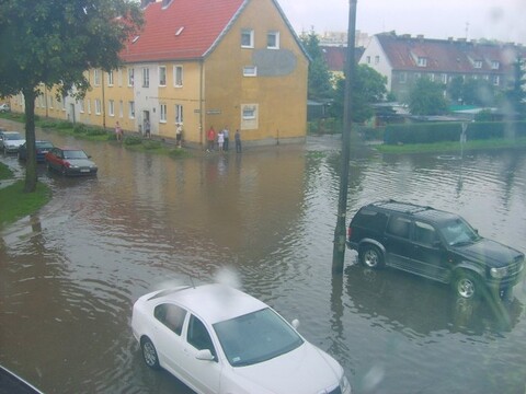 Ulewa nad Elblągiem