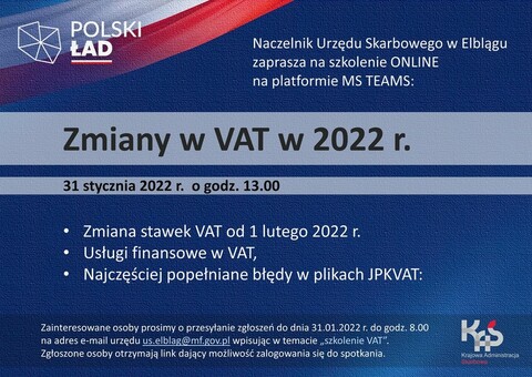Urząd Skarbowy w Elblągu zaprasza na szkolenie