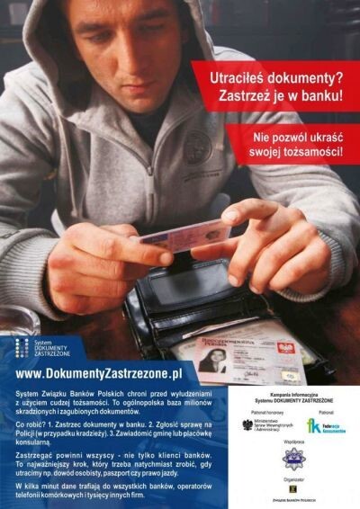 Utraciłeś dokumenty? Zastrzeż je w banku!