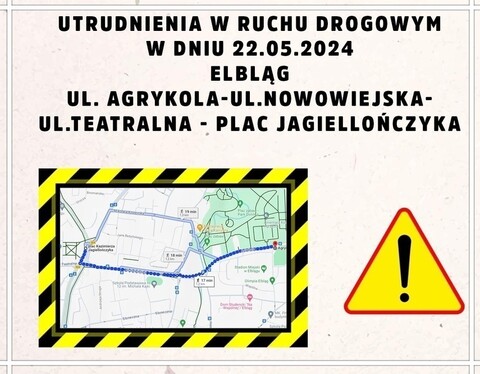 Uwaga na środowe utrudnienia na ulicach Elbląga