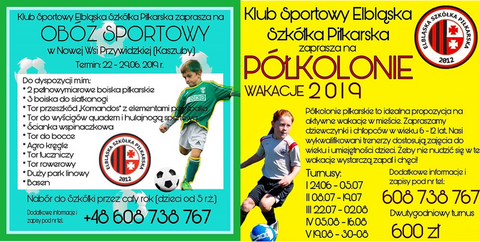 Wakacje 2019 z Elbląską Szkółką Piłkarską