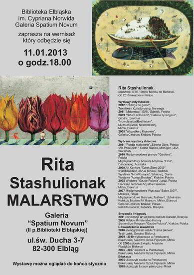Wernisaż wystawy malarstwa Rity Stashulionak