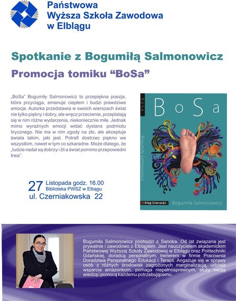 Wieczór autorski Bogumiły Salmonowicz