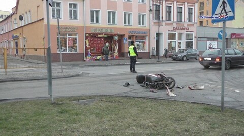 Wjechała w motorowerzystę