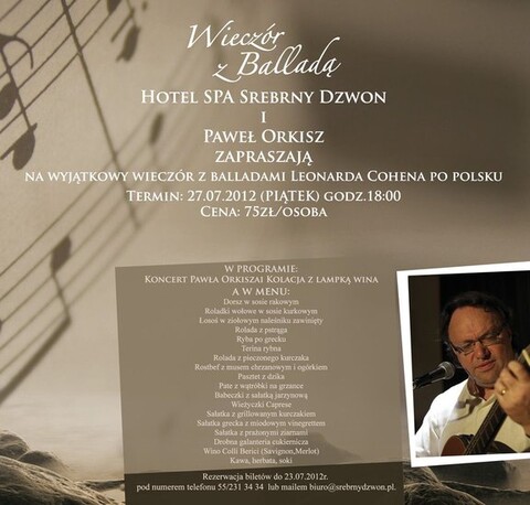 Wyjątkowy koncert utworów Leonarda Cohena w Kadynach