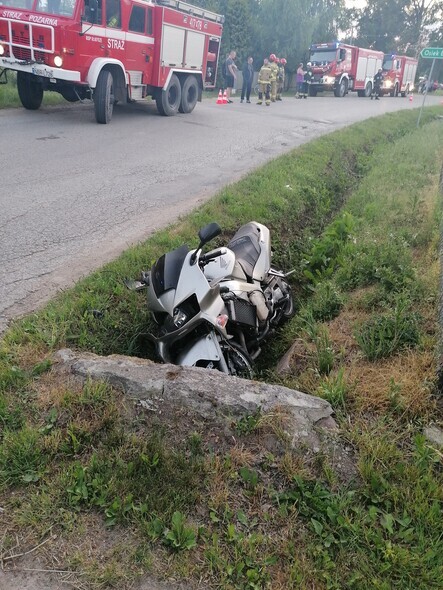 Wypadek motocyklisty