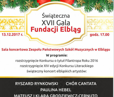XVII Gala Fundacji Elbląg już w środę